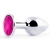 Серебристая анальная пробка с малиновым кристаллом - 7,2 см. - Anal Jewelry Plug - купить с доставкой в Архангельске