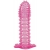 Гелевая розовая насадка с шипами - 12 см. - Toyfa Basic - в Архангельске купить с доставкой