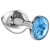 Большая серебристая анальная пробка Diamond Light blue Sparkle Large с голубым кристаллом - 8 см. - Lola Games - купить с доставкой в Архангельске