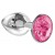Малая серебристая анальная пробка Diamond Pink Sparkle Small с розовым кристаллом - 7 см. - Lola Games - купить с доставкой в Архангельске