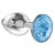 Малая серебристая анальная пробка Diamond Light blue Sparkle Small с голубым кристаллом - 7 см. - Lola Games - купить с доставкой в Архангельске
