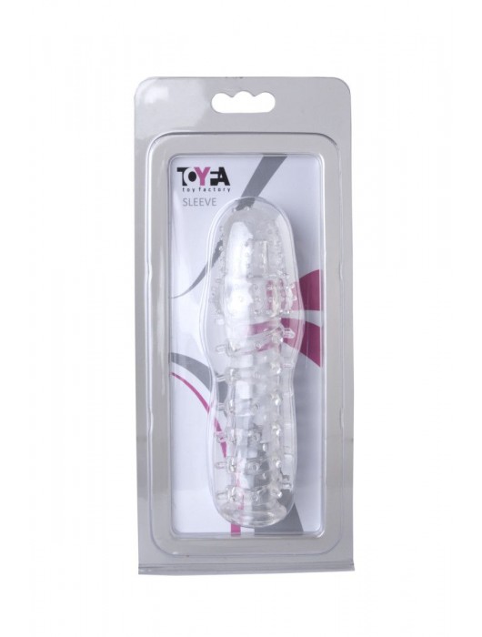 Прозрачная, закрытая насадка с шипами и точками - 13,5 см. - Toyfa Basic - в Архангельске купить с доставкой