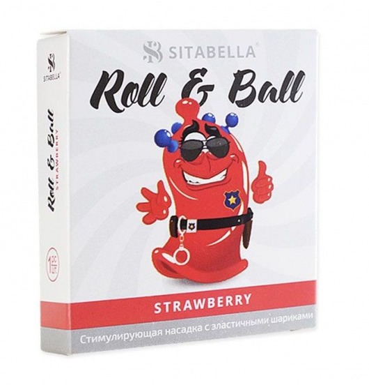 Стимулирующий презерватив-насадка Roll   Ball Strawberry - Sitabella - купить с доставкой в Архангельске