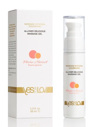 Универсальный массажный гель-смазка Allover Delicious Massage Gel с ароматом персика и аброкоса - 50 мл. - YESforLOV - купить с доставкой в Архангельске