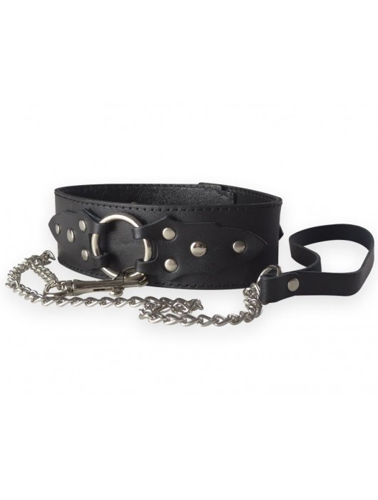 Широкий кожаный ошейник в готическом стиле - Sitabella - купить с доставкой в Архангельске