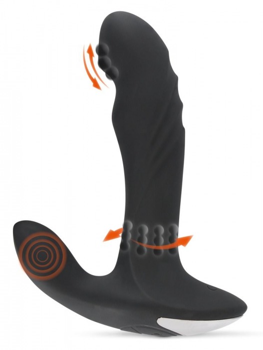 Черный вибромассажер простаты с функцией римминга Plug with Perineum Stimulator - 16,6 см. - Orion - в Архангельске купить с доставкой