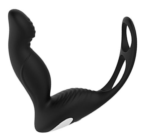 Черный вибромассажер простаты P-PLEASER W ERECTION ENHANCE - Dream Toys - в Архангельске купить с доставкой