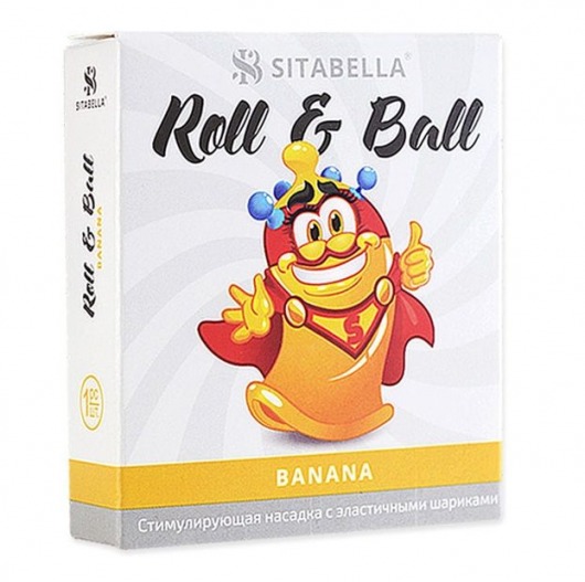 Стимулирующий презерватив-насадка Roll   Ball Banana - Sitabella - купить с доставкой в Архангельске
