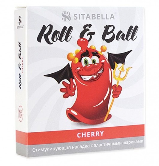 Стимулирующий презерватив-насадка Roll   Ball Cherry - Sitabella - купить с доставкой в Архангельске