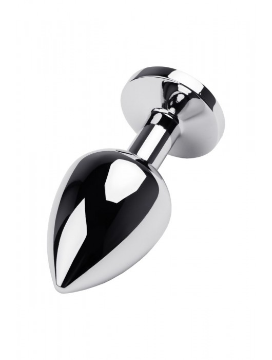 Серебристая коническая анальная пробка с красным кристаллом - 8 см. - ToyFa - купить с доставкой в Архангельске