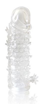 Закрытая прозрачная рельефная насадка Crystal sleeve - 13 см. - Erowoman-Eroman - в Архангельске купить с доставкой