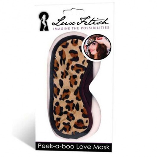 Леопардовая маска на глаза Peek-a-Boo - Lux Fetish - купить с доставкой в Архангельске