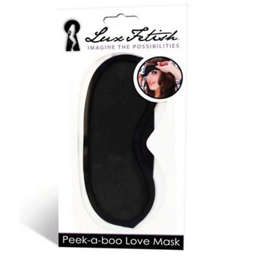 Черная маска на глаза Peek-a-Boo - Lux Fetish - купить с доставкой в Архангельске