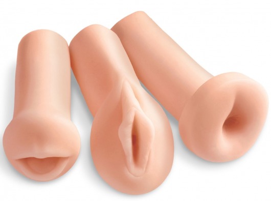 Комплект из 3 мастурбаторов All 3 Holes: вагина, анус, ротик - Pipedream - в Архангельске купить с доставкой