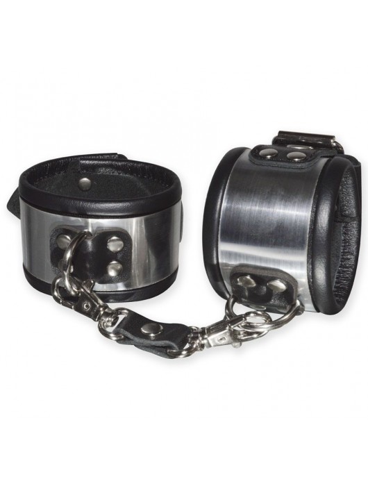Эффектные серебристо-черные наручники с металлическим блеском - Sitabella - купить с доставкой в Архангельске