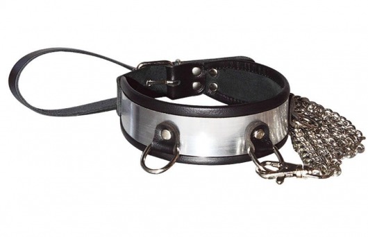 Стильный ошейник с металлическим блеском и поводком - Sitabella - купить с доставкой в Архангельске