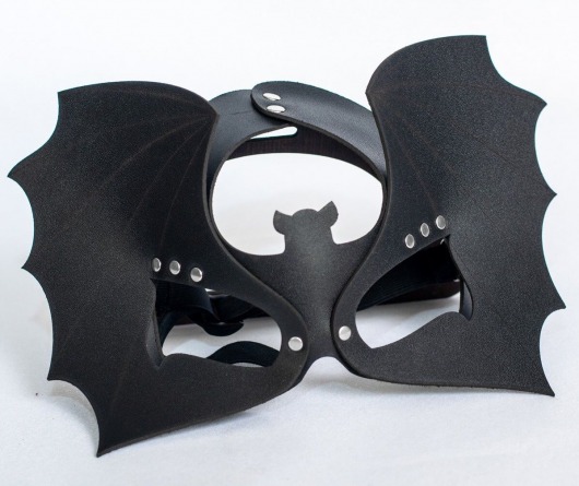 Черная кожаная маска на глаза  Летучая мышь - Sitabella - купить с доставкой в Архангельске