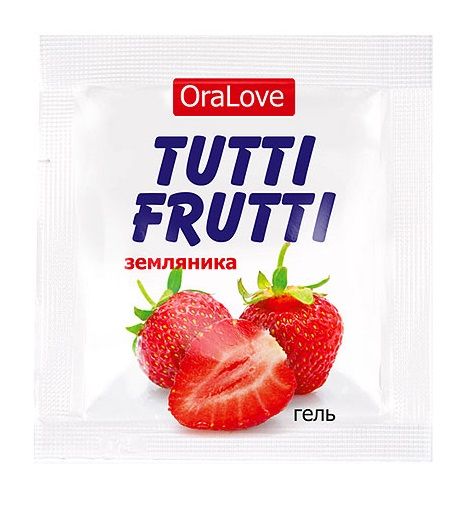 Пробник гель-смазки Tutti-frutti с земляничным вкусом - 4 гр. - Биоритм - купить с доставкой в Архангельске