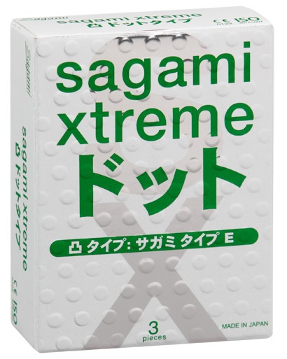 Презервативы Sagami Xtreme SUPER DOTS с точками - 3 шт. - Sagami - купить с доставкой в Архангельске