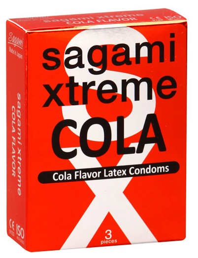 Ароматизированные презервативы Sagami Xtreme COLA - 3 шт. - Sagami - купить с доставкой в Архангельске