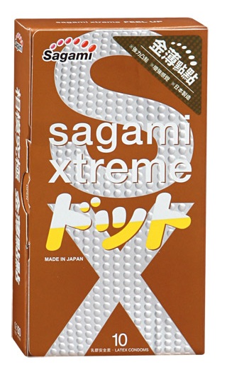 Презервативы Sagami Xtreme FEEL UP с точечной текстурой и линиями прилегания - 10 шт. - Sagami - купить с доставкой в Архангельске