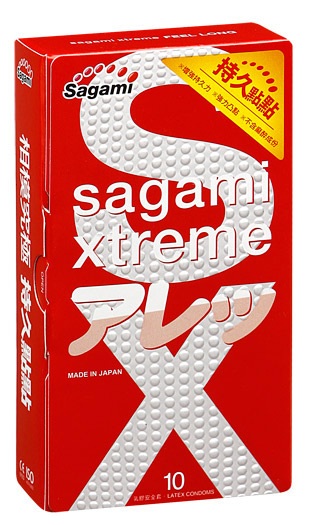 Утолщенные презервативы Sagami Xtreme Feel Long с точками - 10 шт. - Sagami - купить с доставкой в Архангельске