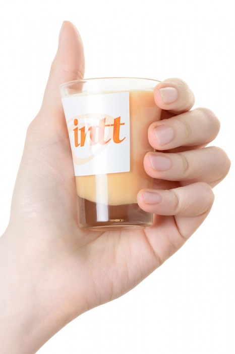 Массажная свеча для поцелуев Peach с ароматом персика - 30 гр. - INTT - купить с доставкой в Архангельске