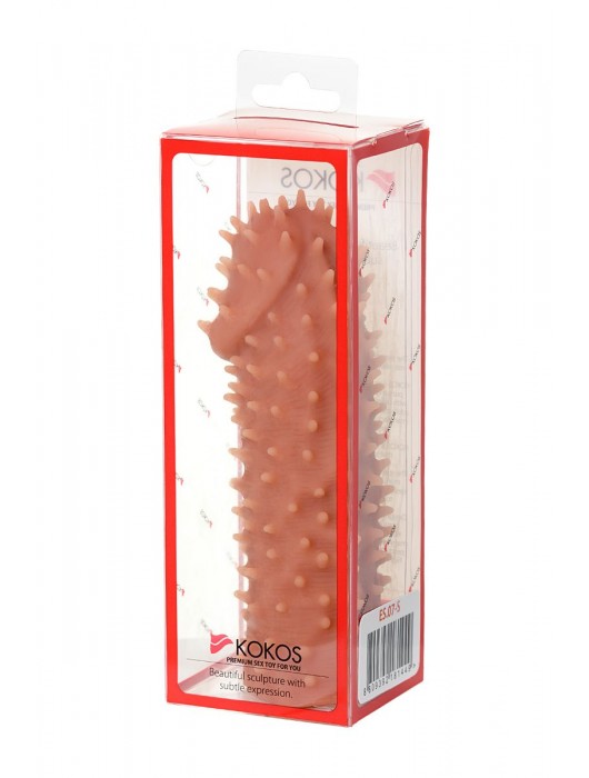 Телесная реалистичная насадка KOKOS Extreme Sleeve 07 с дополнительной стимуляцией - 12,7 см. - KOKOS - в Архангельске купить с доставкой