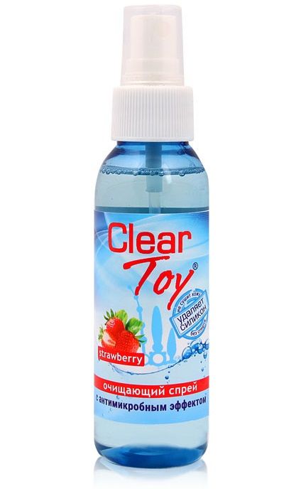 Очищающий спрей для игрушек CLEAR TOY Strawberry - 100 мл. - Биоритм - купить с доставкой в Архангельске