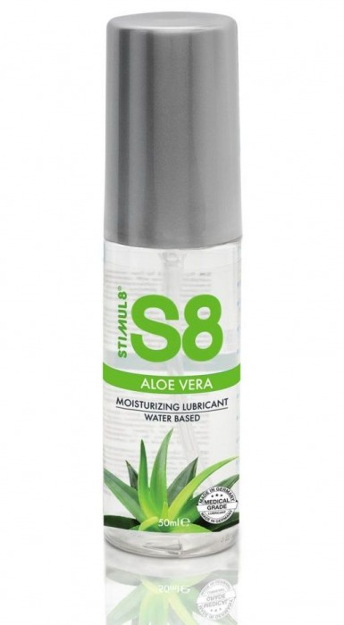 Лубрикант на водной основе S8 Aloe Vera Lube с алоэ вера - 50 мл. - Stimul8 - купить с доставкой в Архангельске