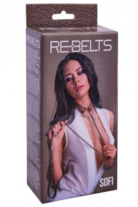Коричневый поводок и чокер с кольцом Sofi - Rebelts - купить с доставкой в Архангельске