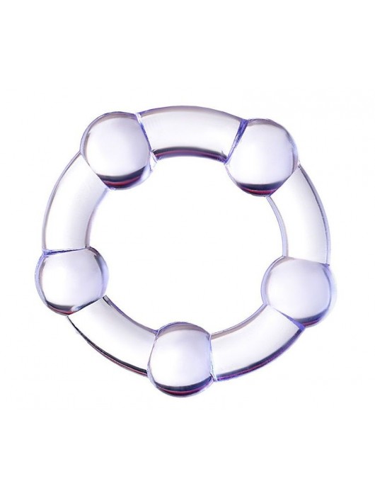 Фиолетовое эрекционное кольцо на пенис с бусинами - Штучки-дрючки - в Архангельске купить с доставкой