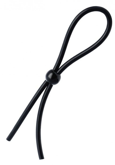 Черное лассо на пенис с одной бусиной - A-toys - в Архангельске купить с доставкой