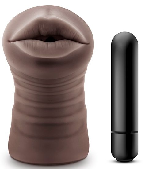 Коричневый мастурбатор-ротик Heather - Blush Novelties - в Архангельске купить с доставкой