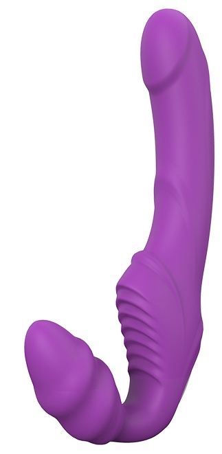 Фиолетовый безремневой вибрострапон DOUBLE DIPPER - Dream Toys - купить с доставкой в Архангельске