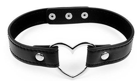 Черный ошейник с сердечком - Notabu - купить с доставкой в Архангельске