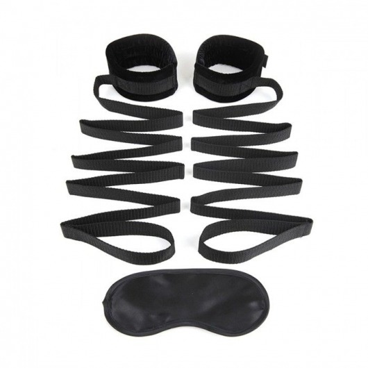 Чёрные манжеты для фиксации на кровати Bondage Bed Strap - Lux Fetish - купить с доставкой в Архангельске