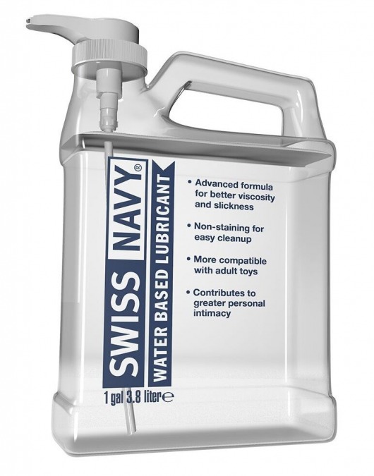 Канистра лубриканта Swiss Navy Water Based Lube на водной основе - 3,8 л. - Swiss navy - купить с доставкой в Архангельске