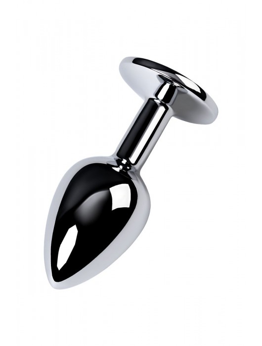 Серебристая конусовидная анальная пробка с фиолетовым кристаллом - 7 см. - ToyFa - купить с доставкой в Архангельске