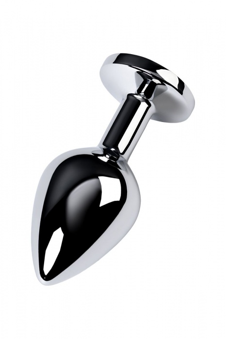 Серебристая конусовидная анальная пробка с голубым кристаллом - 8 см. - ToyFa - купить с доставкой в Архангельске