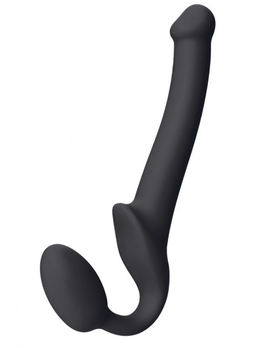 Черный безремневой страпон Silicone Bendable Strap-On S - Strap-on-me - купить с доставкой в Архангельске