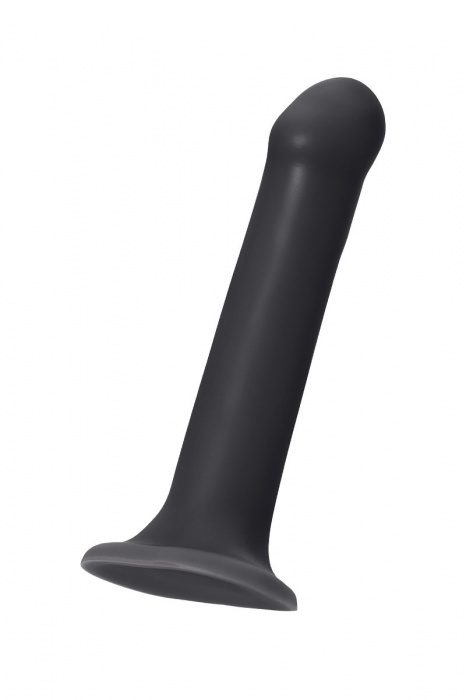 Черный фаллос на присоске Silicone Bendable Dildo L - 19 см. - Strap-on-me - купить с доставкой в Архангельске