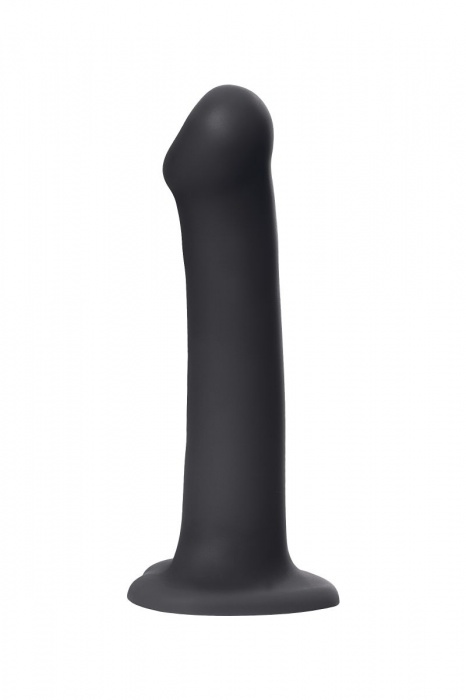 Черный фаллос на присоске Silicone Bendable Dildo L - 19 см. - Strap-on-me - купить с доставкой в Архангельске