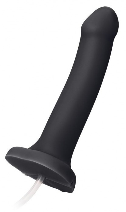 Черный фаллос с имитацией эякуляции Silicon Cum Dildo L - 19,6 см. - Strap-on-me - купить с доставкой в Архангельске