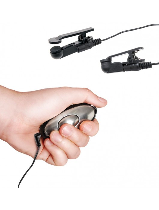 Черные электрические зажимы для сосков Shock Therapy Nipple Clamps - Pipedream - купить с доставкой в Архангельске