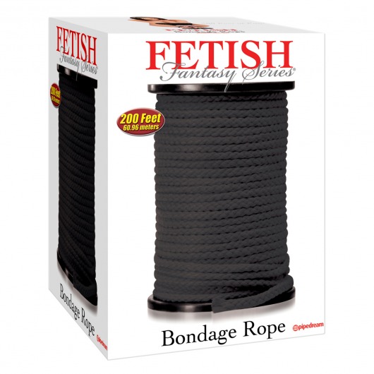 Черная веревка для связывания Bondage Rope - 60,9 м. - Pipedream - купить с доставкой в Архангельске