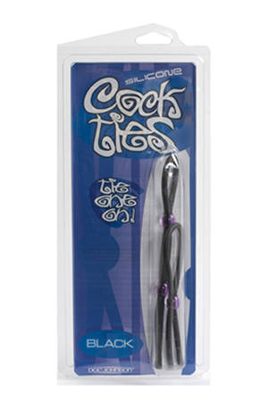 Набор черных эрекционных колец Cock ties - Doc Johnson - в Архангельске купить с доставкой