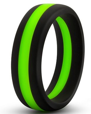 Черно-зеленое эрекционное кольцо Silicone Go Pro Cock Ring - Blush Novelties - в Архангельске купить с доставкой