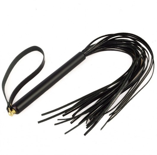 Черная лаковая плеть MIX с ремешком - 47 см. - Sitabella - купить с доставкой в Архангельске