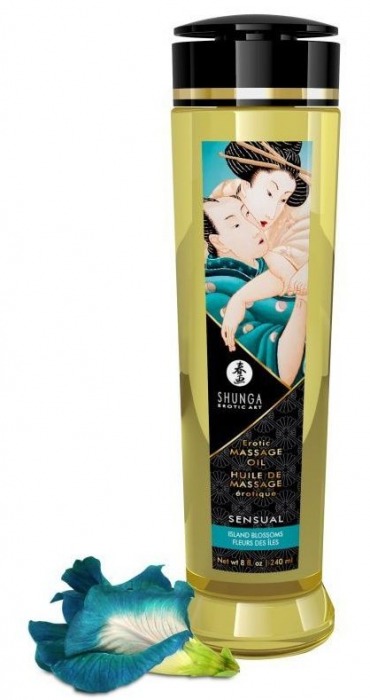 Массажное масло Sensual с цветочным ароматом - 240 мл. - Shunga - купить с доставкой в Архангельске
